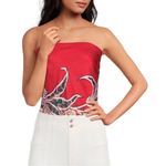 Free People Intimately  Spellbound Strapless Tie Knot Bodysuit in Cherry Combo Photo 11