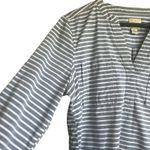 GH & Bass Co Women Tunic Top XL Gray White Striped Cotton Preppy Coastal Light Photo 6