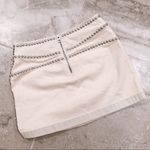 Coach Studded Mini Skirt Beige Light Denim Nude Size 4, NWT $495.00 Photo 9