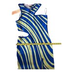 PAOLA BERNARDI Stela Striped Sleeveless Midi Cutout Dress Sz L NWT Blue Photo 5