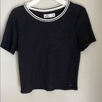 Hollister  Black Waffle Knit Short Sleeve T-Shirt Photo 0