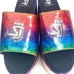 Shane Justin Rainbow Platform Glitter Sandals Size 39/ US 8.5 Red Photo 3