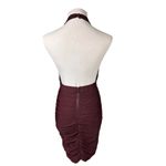 Tiger Mist NWT  Women's Halter Backless Ruched Bodycon Dress Purple M Cocktail Photo 5