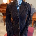 TRIBAL Dark Brown Velour feel Brushed Cotton Blazer Jacket Size 4 Photo 0