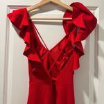Selfie Leslie Pearl Ruffle Strap High Low Hem Dress Red XS Photo 8
