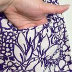 New York And Company  Linen Blend Tropical Floral Shorts Women’s Sz 2 Purple White Photo 3