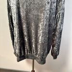 Wishlist Silver Shimmer Crushed Stretch Velvet Top Long Tunic Length Size S/M Photo 2