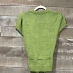 August Silk  green baby puff sleeved adjustable sweater cardigan size Large Photo 6