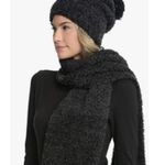 Barefoot Dreams NWT CozyChic Pom Pom Beanie & Scarf Set Carbon Black Photo 0