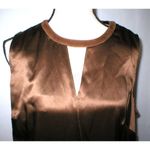Womens New Ralph Lauren NWT 14W 14 W Silk Suede Dark Chocolate Brown Blouse Key Photo 3