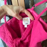 Tuckernuck MILLY Bows Romper Anya Linen tie knot Front Sleeveless Sweetheart barbie pink Photo 9