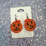 NIP Orange Shimmery Pumpkin Dangle Earrings 🎃 Photo 1