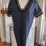 English Factory Navy And White Cotton Dress Photo 0