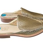 Franco Sarto NEW Aimee Gold Loafer Mule Slip On Eyelet Detail Comfort 7.5 Photo 6