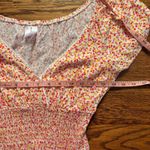 No Boundries Pink/Yellow/White Floral Smocked Short Sleeve Dress Size M Size M Photo 8