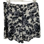 Timing  Black and White Floral Shorts High Waisted Flowy Size M Photo 0
