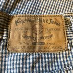 Vintage Kikomo Blue White Checkered Print Denim Shorts 1990s 28 Inch Waist Photo 12