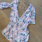 The Bikini Lab NWT  Pink and Blue floral Romper Swim Cover up Photo 5