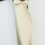 ZARA Dress Lime Green Satin Effect Maxi Midi Wedding Party Date Coctail Photo 2