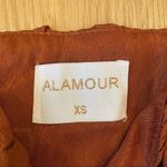 Alamour  The Label Rafael Lace Up Sleeve Crop Top in Rust Size XS Photo 4