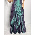 American Vintage Vintage 80's F.I.E.S.T.A. iridescent teal taffeta draping strapless gown Medium Photo 5
