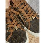 Michael Kors Boerum Women's Sneakers Sz 7 Brown MK Logo Lace Up Shoes EUC Photo 2