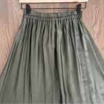 NWT Made in Italy Satin Silk Blend Maxi Skirt in Dusty Olive Green Medium Photo 7