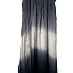 Knox Rose Boho Blue Ombre Midi Shift Dress Gauzy Asymmetric Hem Size Small Photo 0