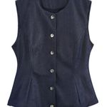 ZARA  Tailored Waistcoat Vest Top Blue 100% Medium Womens Photo 2