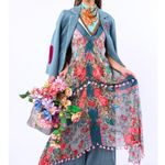 Aratta Travel in Style Dress: Slate Floral Red Size L Photo 1