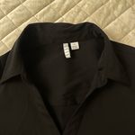 Elle Black V-Neck Button Up Top Photo 2