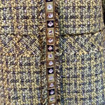 Peck & Peck Size 12 Green Tweed Blazer Jacket Jewel Embellished Career Photo 2