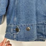 Vintage Jean Jacket with Pleating and Lace Collar Blue Size L Photo 4