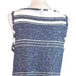Max Studio  Dress Tee Tank Shirt Swing Sleeveless Blue White Stripe Size Small Photo 7