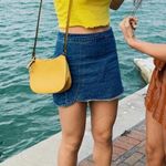 Divided Yellow  Tank Crop Top Photo 1