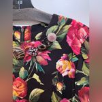 Dolce & Gabbana  Black Dress with Pink and Green Floral Design Photo 4