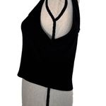 Bar III Medium Cropped Tank Top Wide Straps Stretch Ribbed Scoop Neck Black New Photo 3
