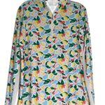 NWOT SanSoleil SolCool Long Sleeve Print Mock Lemon Drop UPF 50 Golf Tennis L Yellow Size L Photo 0