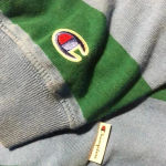 Champion - Blue and Green Striped Long Sleeve Boxy Shirt Photo 5