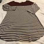 Umgee size large tunic/dress. Tan And Black Striped. Photo 1