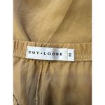 Cut Loose Women's Skirt Midi Medium Golden Brown Side Buttons Lagenlook Bemberg‎ Photo 4