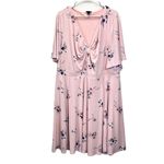 Torrid  Blush Pink Floral Stretch Studio Knit‎ Skater Flare Dress Size 4X Photo 4