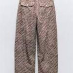 ZARA NWOT LIMITED EDITION ANIMAL PRINTED BLOGGERS FAVE PANTS Wide Leg Baggy Photo 6