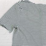 Loft  Outlet Striped Button Front Shirt Women M Soft Black White Top Tie Sleeves Photo 4