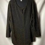 AVENUE WO SIZE 22/24 TUNIC TOP BLACK GOLD METALLIC NYLON SPANDEX BLEND CLEAN Photo 1