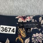 Cotton On Women's Button Down Blouse Black Floral Long Sleeve Medium Photo 9