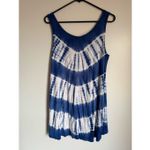 cupio  Women's Blue Soft Long Tye Dye Scoop Neck Tunic Tank Top sz L Dreamy Festi Photo 5