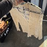 None Vintage Elegant Crochet Lace Top sweater cardigan  - Cream Photo 10