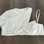 BCBGMAXAZRIA Maeve Reilly x Rialto One Sleeve Bra Top In Optic White Photo 5