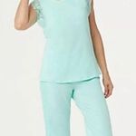 AnyBody cozy knit pleated lace pajama set Green Size XXS Photo 0